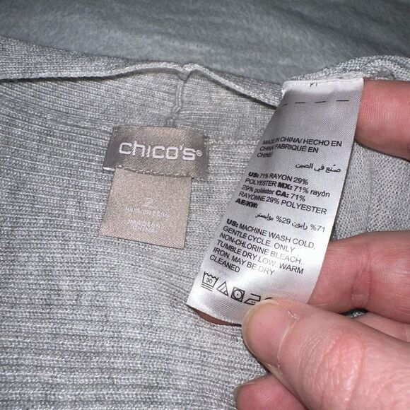Chicos Women’s Cardigan Sweater Light Gray Size 2 (Large) EUC - Picture 7 of 11